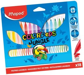 Фломастеры MAPED "Color`Peps" Jungle 18 цветов цена и информация | Принадлежности для рисования, лепки | pigu.lt