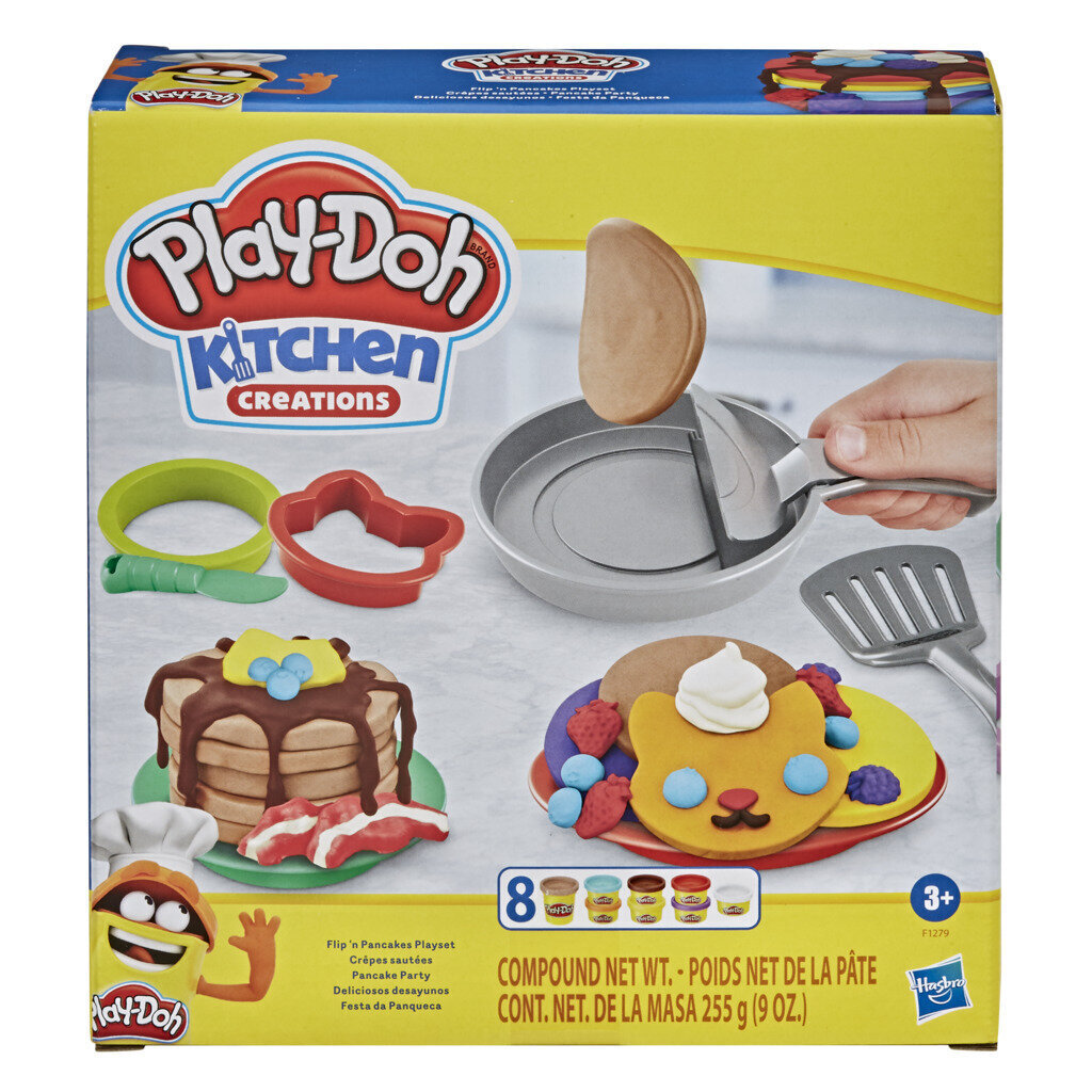 Žaislinis blynelių kepimo rinkinys Play-Doh Kitchen Creation Flip 'n Pancakes kaina ir informacija | Lavinamieji žaislai | pigu.lt
