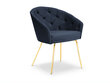 Kėdė Milo Casa Elisa, tamsiai mėlynos/auksinės spalvos kaina ir informacija | Virtuvės ir valgomojo kėdės | pigu.lt