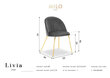 Kėdė Milo Casa Livia, geltonos/auksinės spalvos kaina ir informacija | Virtuvės ir valgomojo kėdės | pigu.lt