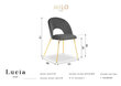 Kėdė Milo Casa Lucia, mėlynos/auksinės spalvos kaina ir informacija | Virtuvės ir valgomojo kėdės | pigu.lt