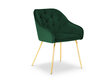 Kėdė Milo Casa Luisa, tamsiai žalios/auksinės spalvos kaina ir informacija | Virtuvės ir valgomojo kėdės | pigu.lt