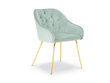 Kėdė Milo Casa Luisa, šviesiai žalios/auksinės spalvos kaina ir informacija | Virtuvės ir valgomojo kėdės | pigu.lt