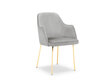 Kėdė Cosmopolitan Design Padova, šviesiai pilkos/auksinės spalvos kaina ir informacija | Virtuvės ir valgomojo kėdės | pigu.lt