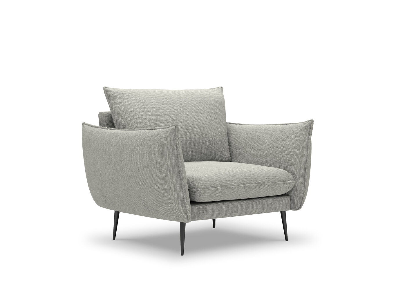 Fotelis Milo Casa Elio 6, šviesiai pilkas/juodas kaina ir informacija | Svetainės foteliai | pigu.lt