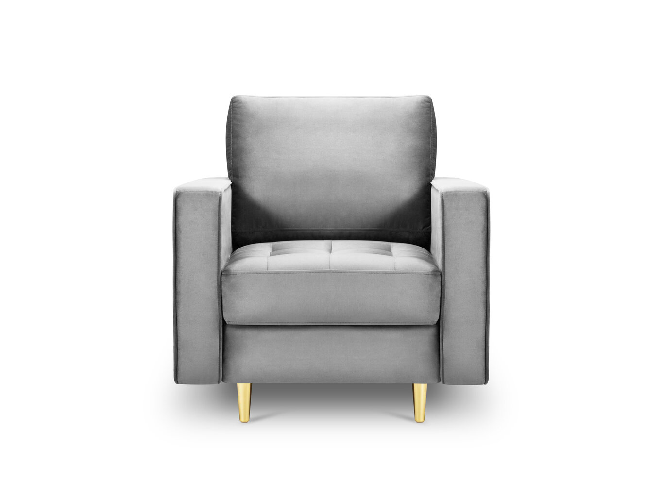 Fotelis Milo Casa Santo, šviesiai pilkos/auksinės spalvos kaina ir informacija | Svetainės foteliai | pigu.lt