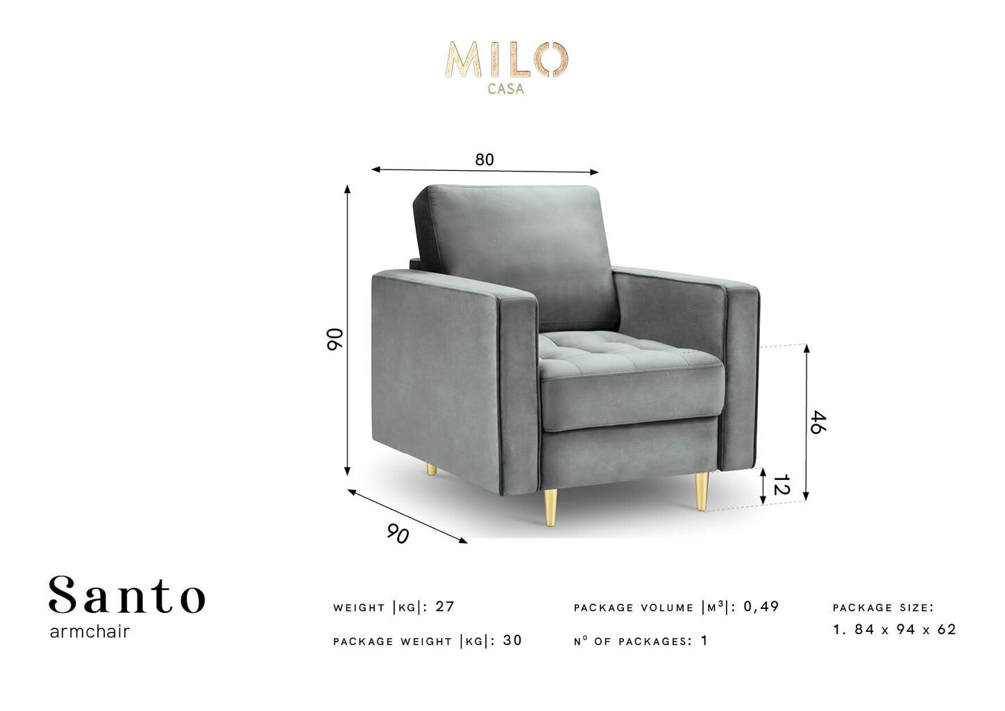 Fotelis Milo Casa Santo, rožinės/auksinės spalvos kaina ir informacija | Svetainės foteliai | pigu.lt