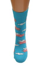 Kojinės su dizainu Pig, mėlynos kaina ir informacija | Moteriškos kojinės | pigu.lt