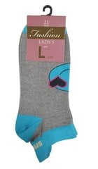 Kojinės su dizainu Smile, pilkos kaina ir informacija | Moteriškos kojinės | pigu.lt