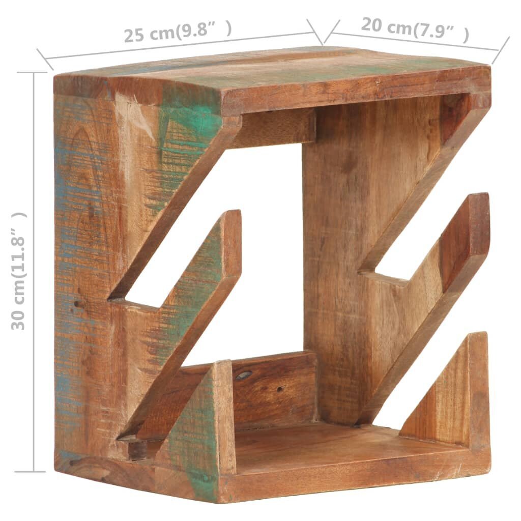 Montuojamas riedlenčių laikiklis, 25x20x30cm, perdirbta mediena цена и информация | Riedlentės | pigu.lt