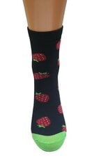 Kojinės su dizainu Strawberry, juodos kaina ir informacija | Moteriškos kojinės | pigu.lt