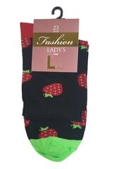 Kojinės su dizainu Strawberry, juodos kaina ir informacija | Moteriškos kojinės | pigu.lt