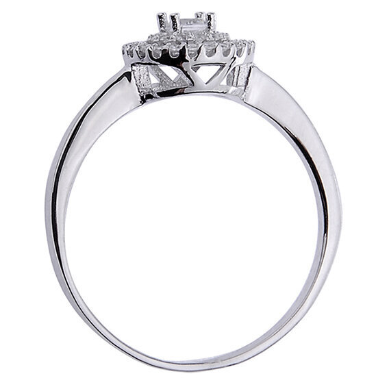 Sidabrinis žiedas su baltu cirkoniu moterims Halo, 17 kaina ir informacija | Žiedai | pigu.lt