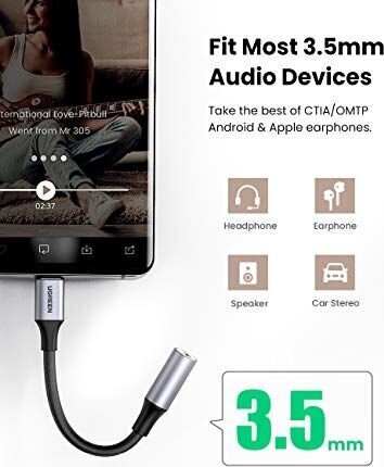 Adapteris Ugreen 3,5 mm USB C, 80154 kaina ir informacija | Adapteriai, USB šakotuvai | pigu.lt