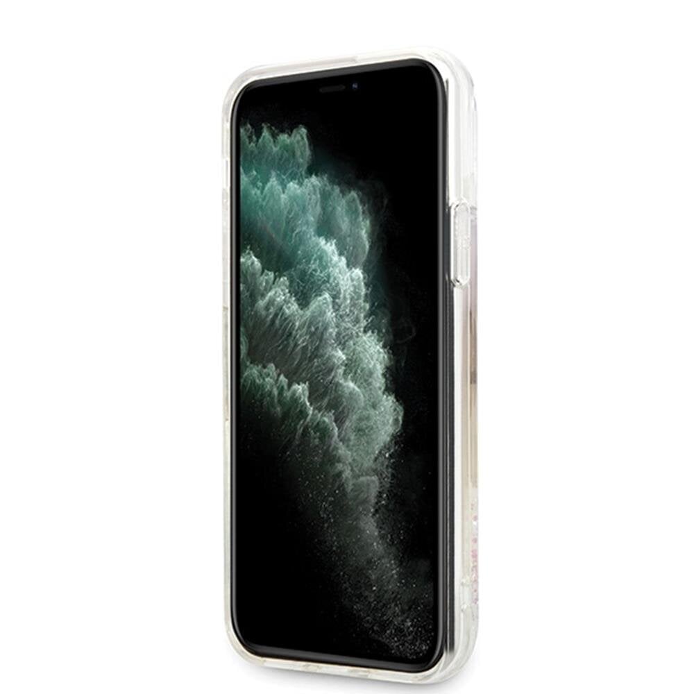 Guess GUHCN65LGIRGP, skirta iPhone 11 Pro Max, skaidrus/baltas kaina ir informacija | Telefono dėklai | pigu.lt