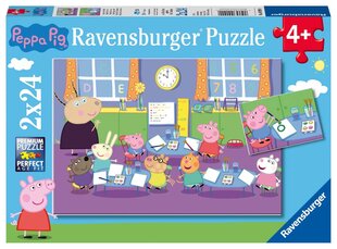 Головоломка Ravensburger Peppa Pig (Свинка Пеппа) 2x24 д. цена и информация | Пазлы | pigu.lt