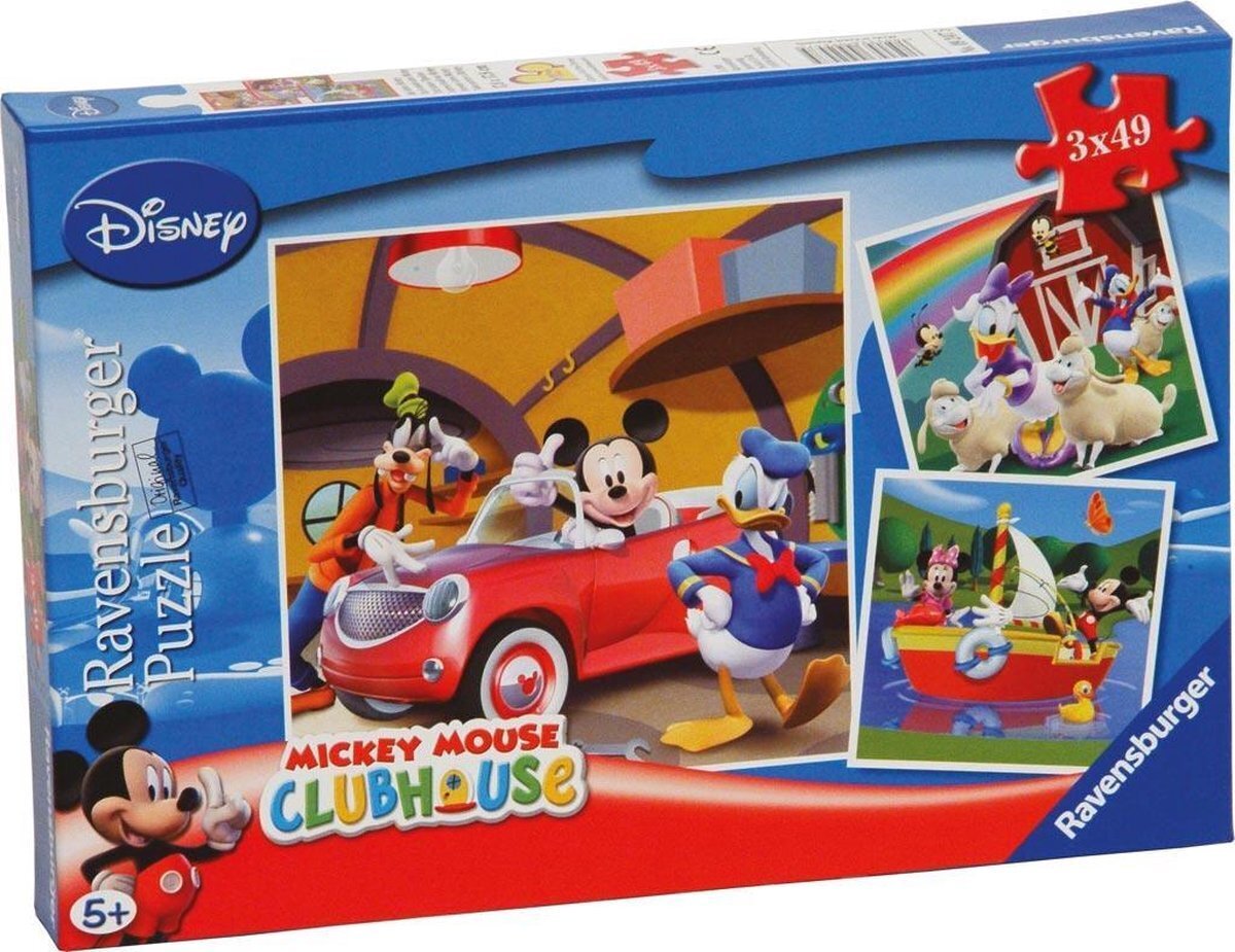 Dėlionė Ravensburger Mickey Mouse Clubhouse, 3x49 d. kaina ir informacija | Dėlionės (puzzle) | pigu.lt