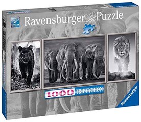 Dėlionė dramblys, liūtas Ravensburger, 1000d. kaina ir informacija | Dėlionės (puzzle) | pigu.lt