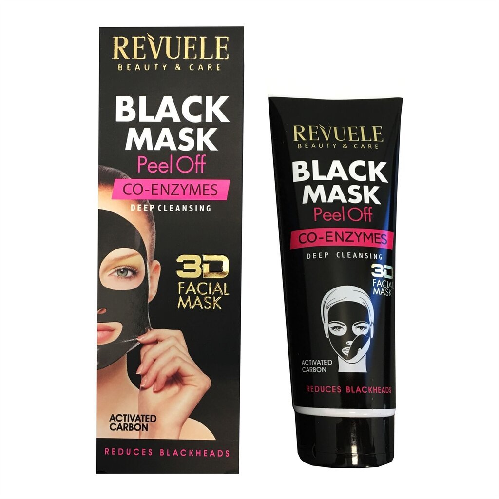 Juodoji kaukė Revuele Black Mask Q10, su aktyvuota anglimi ir kofermentu, 80 ml цена и информация | Veido kaukės, paakių kaukės | pigu.lt