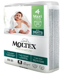 Sauskelnės-kelnaitės Moltex Pure & Nature 4 Maxi (7-12 kg), 22 vnt kaina ir informacija | Sauskelnės | pigu.lt