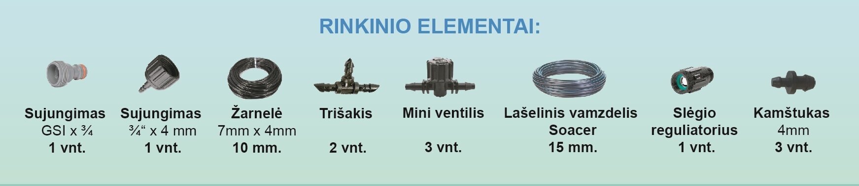 Laistymo rinkinys Pakeltos lysvės kaina ir informacija | Laistymo įranga, purkštuvai | pigu.lt