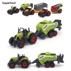 Žemės ūkio technikos komplektas vaikams, 6 vnt., traktorius kaina ir informacija | Lavinamieji žaislai | pigu.lt