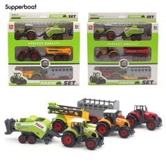 Žemės ūkio technikos komplektas vaikams, 6 vnt., traktorius kaina ir informacija | Lavinamieji žaislai | pigu.lt