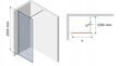 Dušo sienelė Mexen Kioto, chrom/matinis stiklas 70,80,90,100,110,120x200 cm цена и информация | Dušo durys ir sienelės | pigu.lt