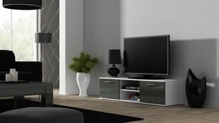 Cama Тумба под ТВ SOHO 140 белый/серый глянец цена и информация | Тумбы под телевизор | pigu.lt