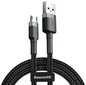 Baseus Cable USB / micro USB QC3.0 2.4A 1M black-grey (CAMKLF-BG1) kaina ir informacija | Laidai telefonams | pigu.lt