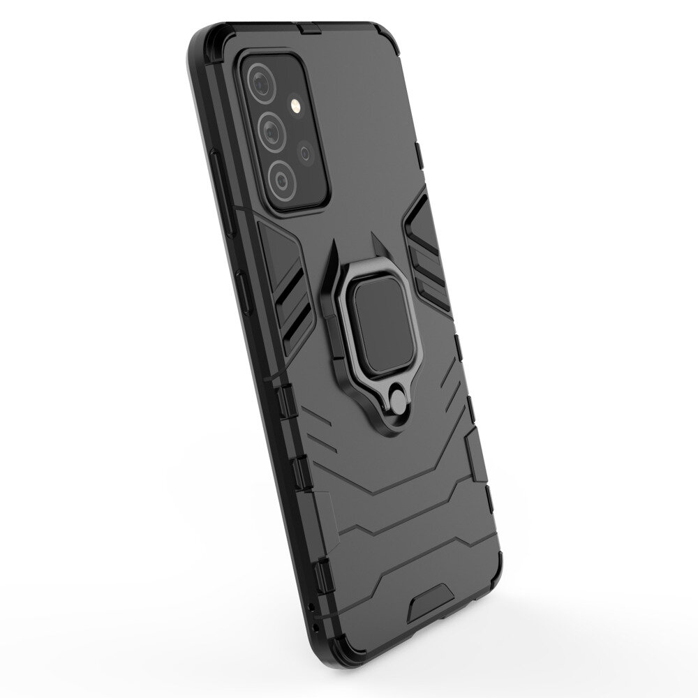 Ring Armor Case Kickstand Tough Rugged Cover, skirtas Samsung Galaxy A72 4G, juodas kaina ir informacija | Telefono dėklai | pigu.lt