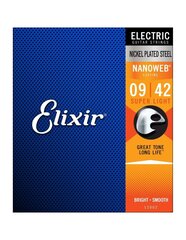 Stygos el. gitarai Elixir 12002 Nanoweb 9-42 kaina ir informacija | Priedai muzikos instrumentams | pigu.lt