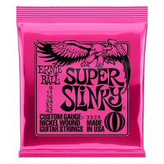 Stygos el. gitarai Ernie Ball Super Slinky 9-42 kaina ir informacija | Priedai muzikos instrumentams | pigu.lt