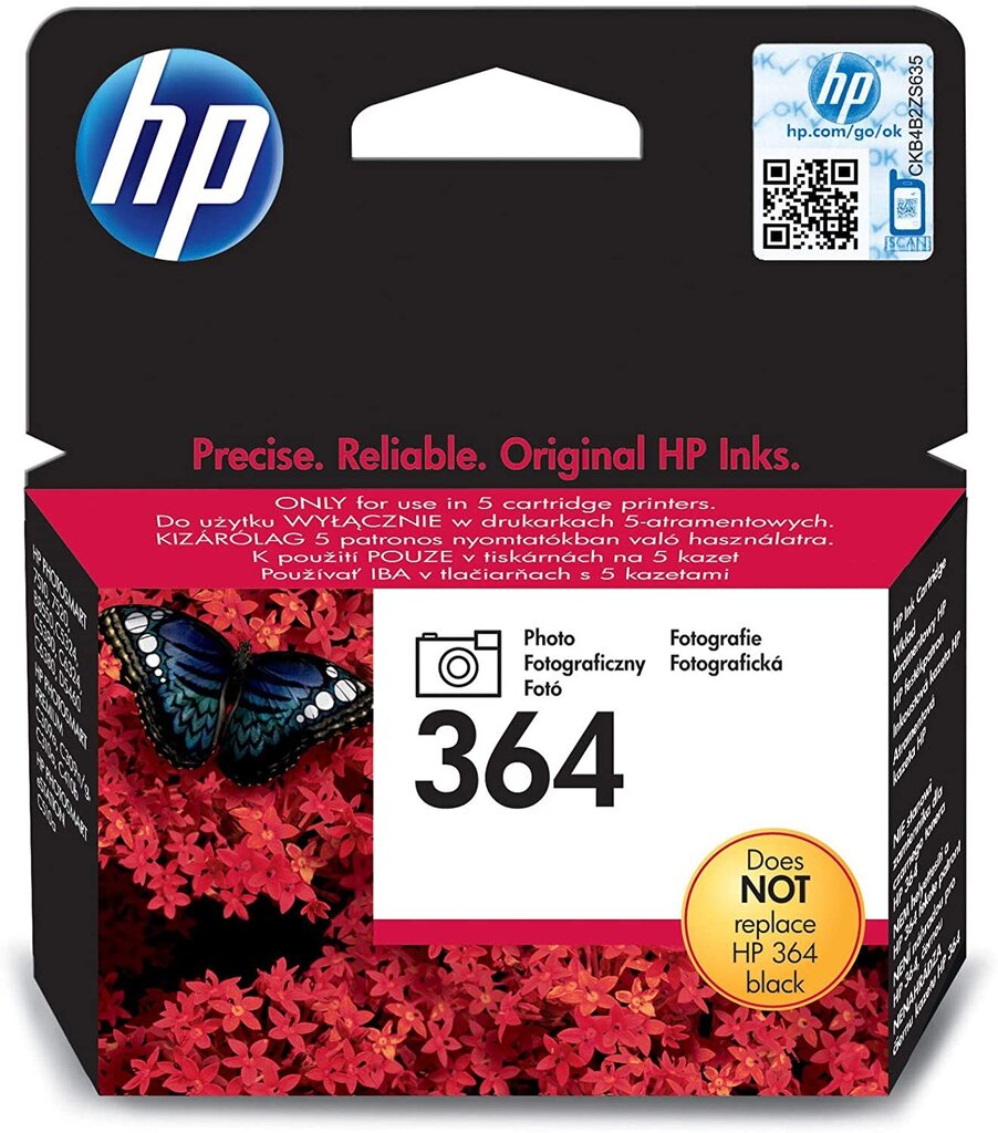 HP 364 Ink photo black Vivera (UK) Photosmart C5380 C6380 D5460 Photosmart B8550 kaina ir informacija | Kasetės rašaliniams spausdintuvams | pigu.lt