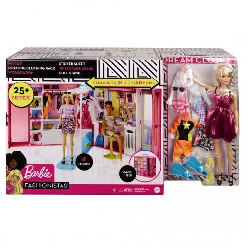 Lėlės barbės svajonų spinta + lėlė + drabužiai kaina ir informacija | Žaislai mergaitėms | pigu.lt