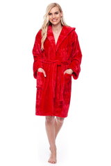 Халат из бамбукового волокна с капюшоном для женщин Angora Bamboo, красный цена и информация | Женские халаты | pigu.lt