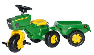 Педальный велосипед трактор Rolly Toys rollyTrac John Deere с прицепом цена и информация | Игрушки для мальчиков | pigu.lt