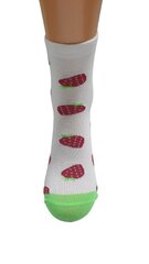 Moteriškos kojinės su dizainu Strawberry, baltos kaina ir informacija | Moteriškos kojinės | pigu.lt