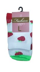 Moteriškos kojinės su dizainu Strawberry, baltos kaina ir informacija | Moteriškos kojinės | pigu.lt
