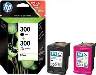 Kasečių rinkinys HP 300 (CN637EE), juoda ir trispalvė kaina ir informacija | Kasetės rašaliniams spausdintuvams | pigu.lt