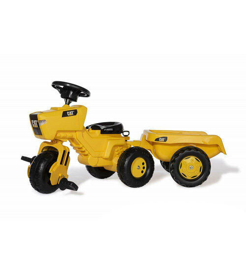 Vaikiškas traktorius CAT su pedalais ir priekaba Rolly Toys rollyTrac, 2.5-5m., цена и информация | Žaislai berniukams | pigu.lt