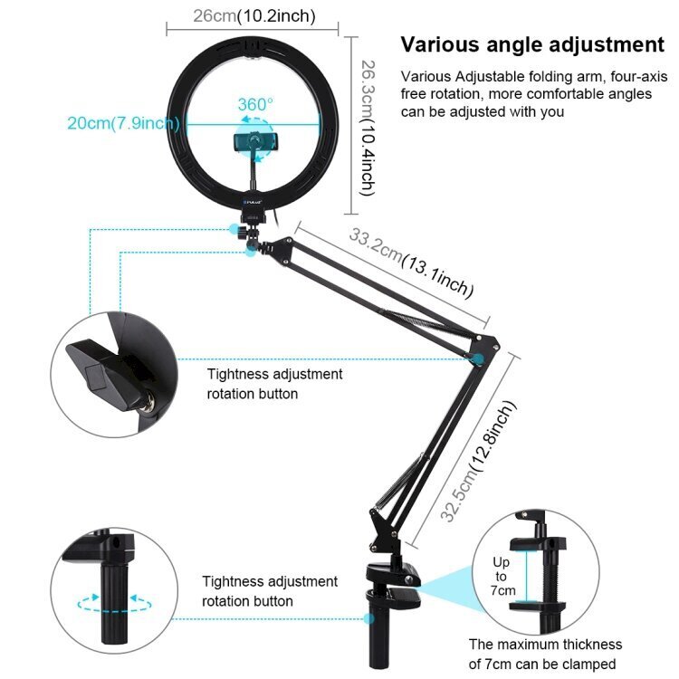 Puluz darbalaukio stovas kaina ir informacija | Asmenukių lazdos (selfie sticks) | pigu.lt