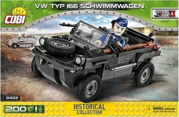 Konstruktorius Cobi Klocki VW Typ 166 Schwimmwagen, 200 d. kaina ir informacija | Konstruktoriai ir kaladėlės | pigu.lt