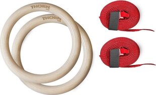 Гимнастические кольца Thorn + Fit Wooden Rings, 32 мм цена и информация | Фитнес-резинки, гимнастические кольца | pigu.lt