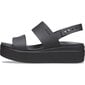 Crocs™ moteriškos basutės Brooklyn Low Wedge Womens, juodos цена и информация | Basutės moterims | pigu.lt