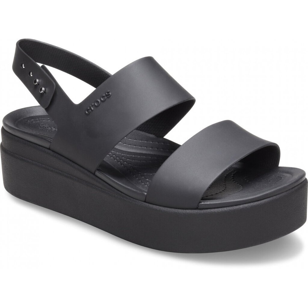 Crocs™ moteriškos basutės Brooklyn Low Wedge Womens, juodos цена и информация | Basutės moterims | pigu.lt