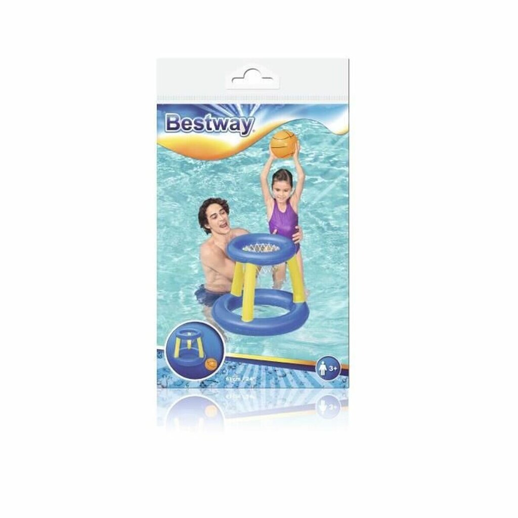 Pripučiami vartai Bestway Floating Basketball Hoop, 61 cm цена и информация | Pripučiamos ir paplūdimio prekės | pigu.lt