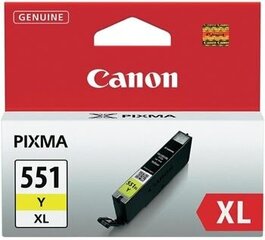 Rašalo kasetė CANON CLI-551y XL, Geltona kaina ir informacija | Kasetės rašaliniams spausdintuvams | pigu.lt