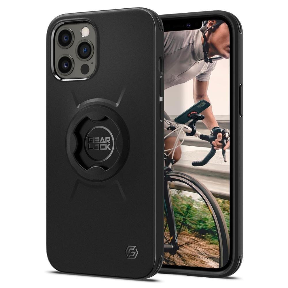 SPIGEN GEARLOCK Bike Mount Dėklas iPHONE 12 PRO MAX, juoda kaina ir informacija | Telefono dėklai | pigu.lt