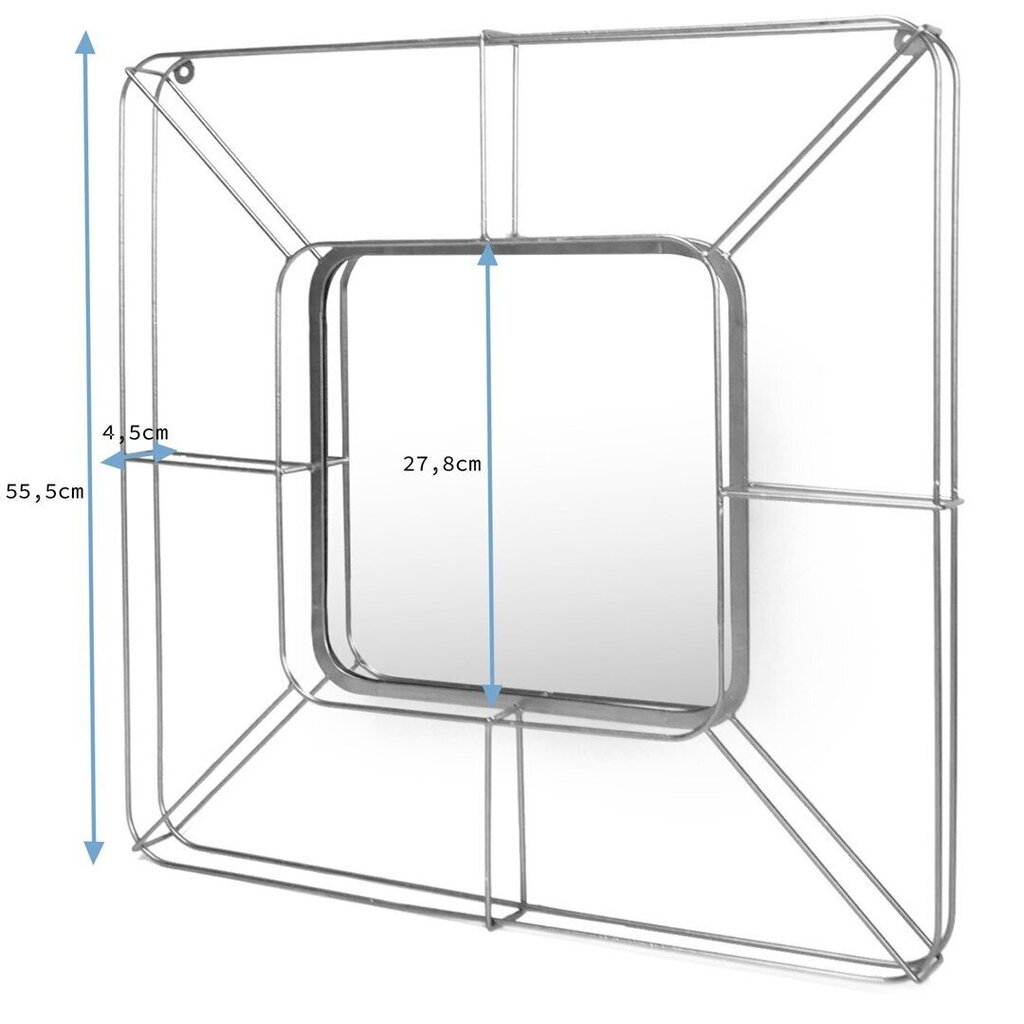 Veidrodis Homede Baila, 55,5x55,5 cm, auksinės spalvos цена и информация | Veidrodžiai | pigu.lt